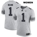 Women's NCAA Ohio State Buckeyes Johnnie Dixon #1 College Stitched Authentic Nike Gray Football Jersey EP20U01MJ